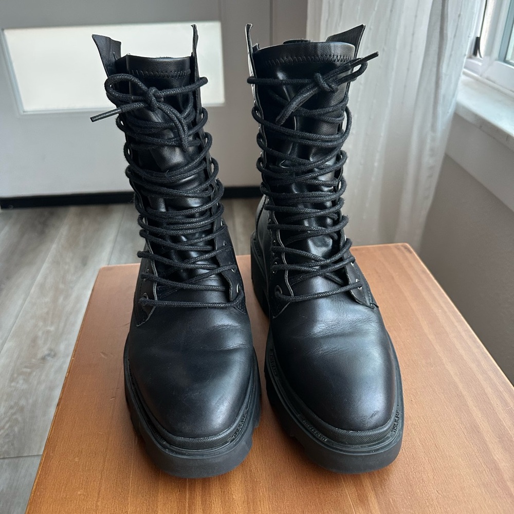 Ash Black Moto Boots